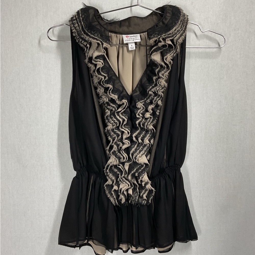 Robert Rodriguez for Target Ruffled Neck Blouse Sleeveless in Small